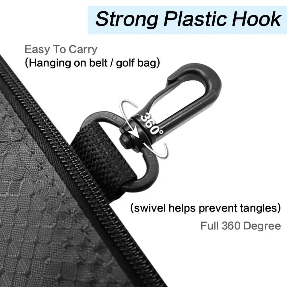 Multipurpose Waterproof Golf Ball Bag Portable Three Layer Golf Accessory Bag Large Capacity Zippered Golf Carrier Camping