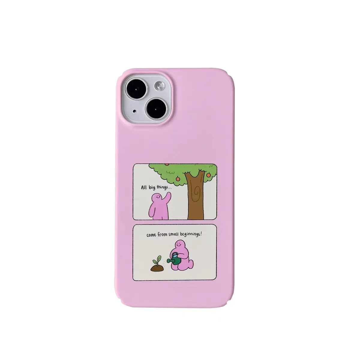 Cute Pink Little Man Watering Flowers Case for IPhone 16 14 13 Pro Max 13 12 Mini 11 Pro 15 Plus SE2 Shockproof Ultra Thin Cover