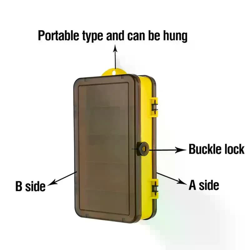 Double Sided Waterproof Fishing Tackle Box Portable Lure Hook Bait Storage Case
