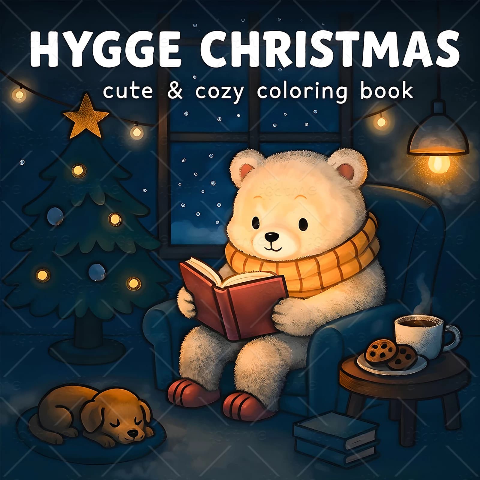 HYGGE CHRISTMAS Cute & Comfy Coloring Book for Adults Cute Drawing Book Perfect Gift for Party and Birthday