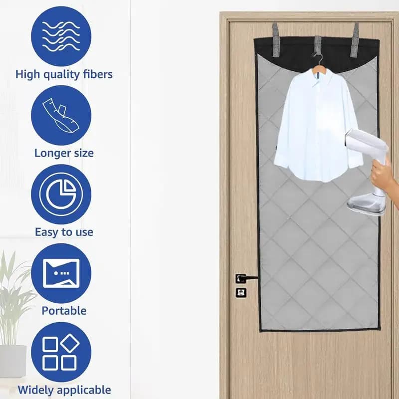 Tappetino da stiro portatile sopra la porta Tappetino da stiro e pressatura resistente al calore Installazione senza sforzo Piroscafo per indumenti