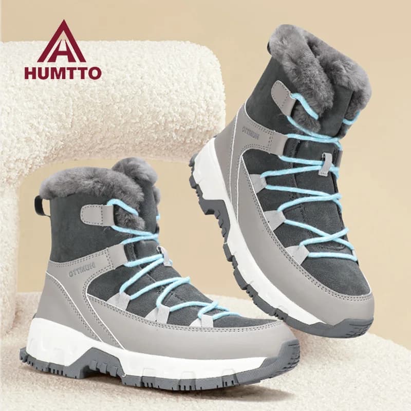 HUMTTO scarpe da neve alte da esterno scarpe da trekking da donna scarpe da passeggio invernali in lana stivali da sci caldi stivali da neve impermeabili scarpe da ginnastica da trekking