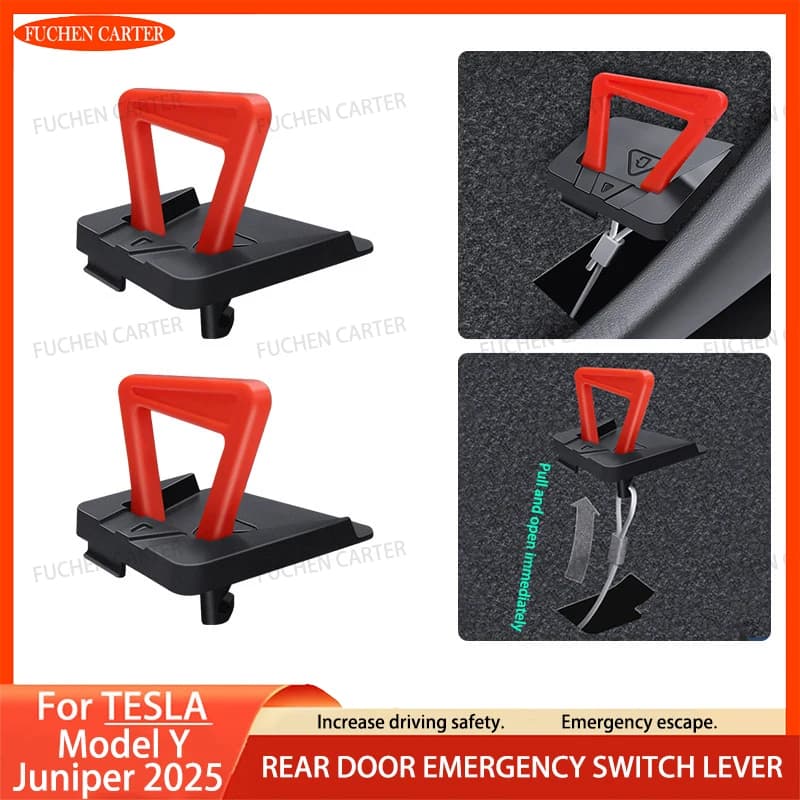 For Tesla ModelY Juniper 2025 Rear Door Emergency Handle Rear Door Manual Release Emergency Safety Corda Interior Car Accessories