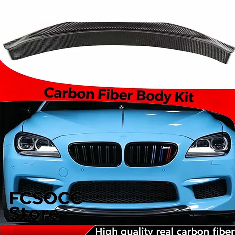 For BMW 6 Series F06 F12 F13 M6 Carbon Fiber Car Front Bumper Diverter Spoiler Diffuser Front lip chin
