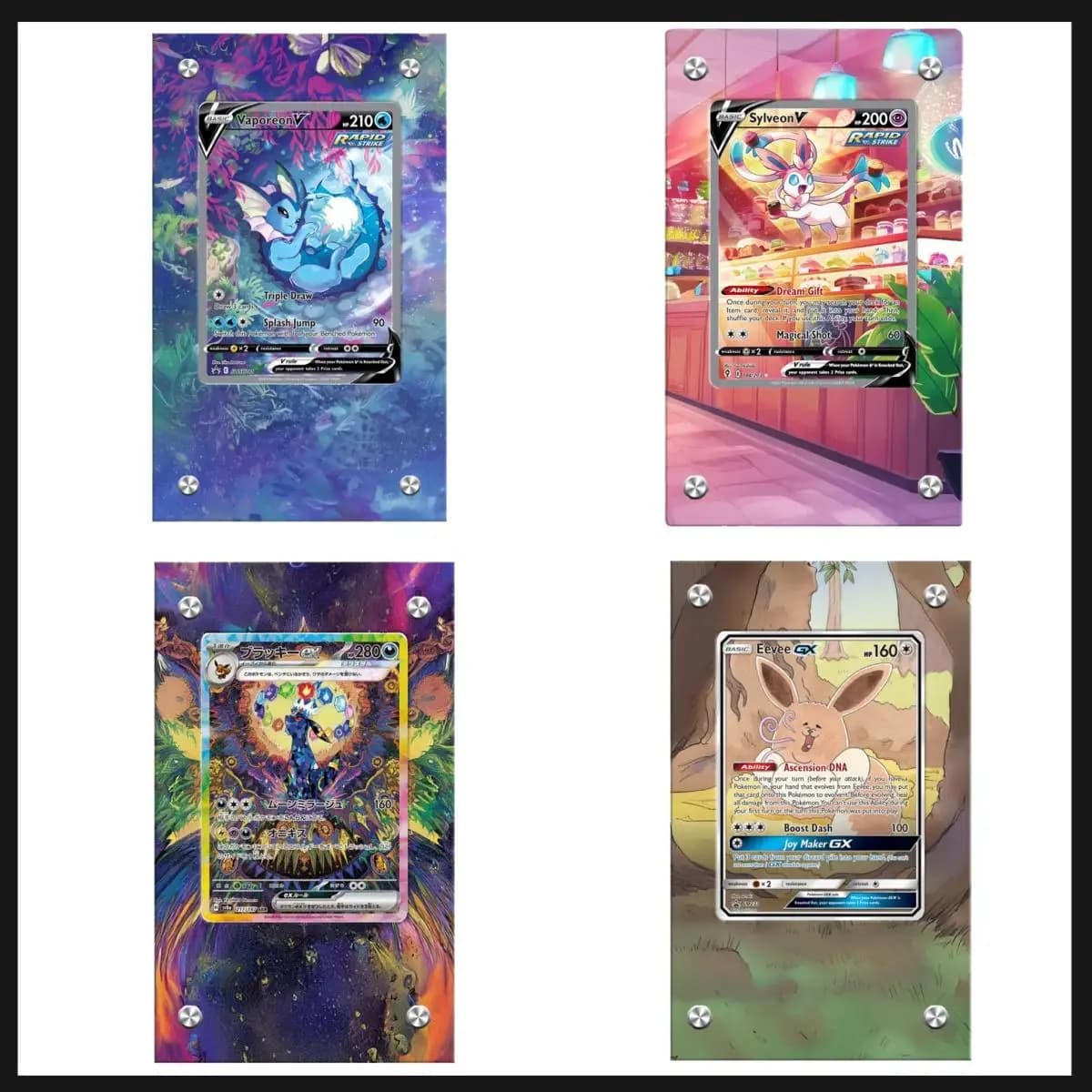 Pokemon Carta di Mattoni PTCG Eevee Sylveon Vaporeon Flareon Sv8a Terastal Festival Giocattolo FAI DA TE Gioco Anime Espandi Custodia protettiva in acrilico