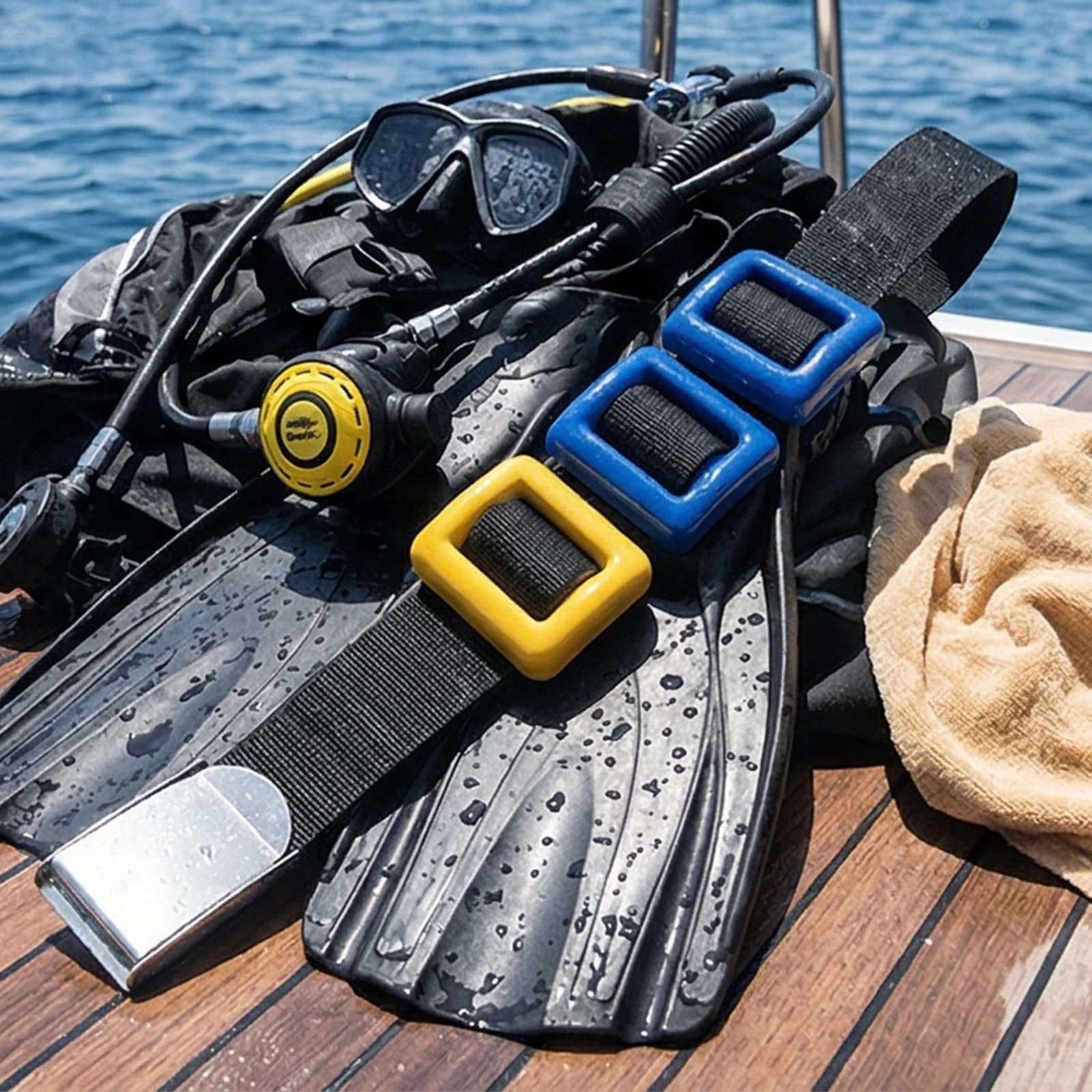 1.5M Free Diving Counterweight Belt Adjustable Scuba Block Belts Quick Release Diving Weight Belt Load-Bearing Accessory