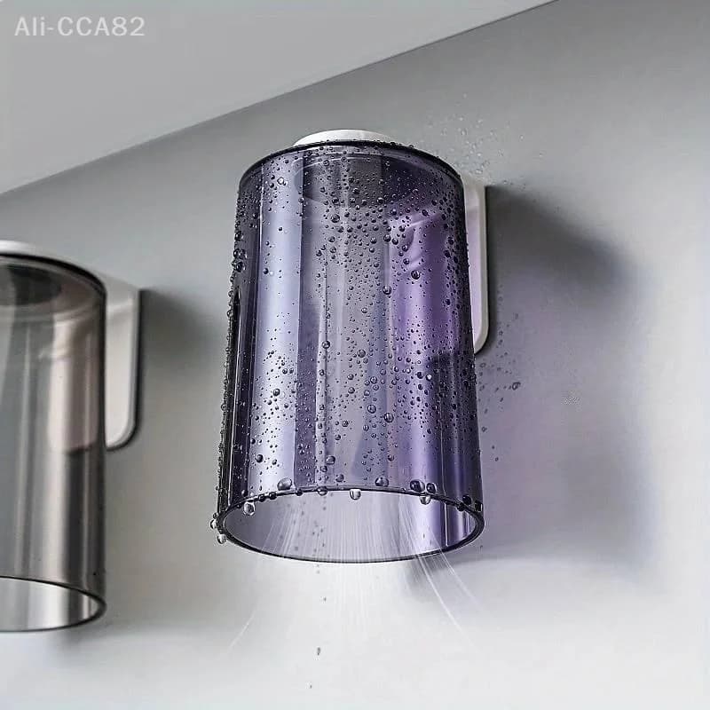 Tazza magnetica ribaltabile, tazza trasparente e semplice per articoli da toeletta, tazza da parete per spazzolini, porta spazzolini da parete