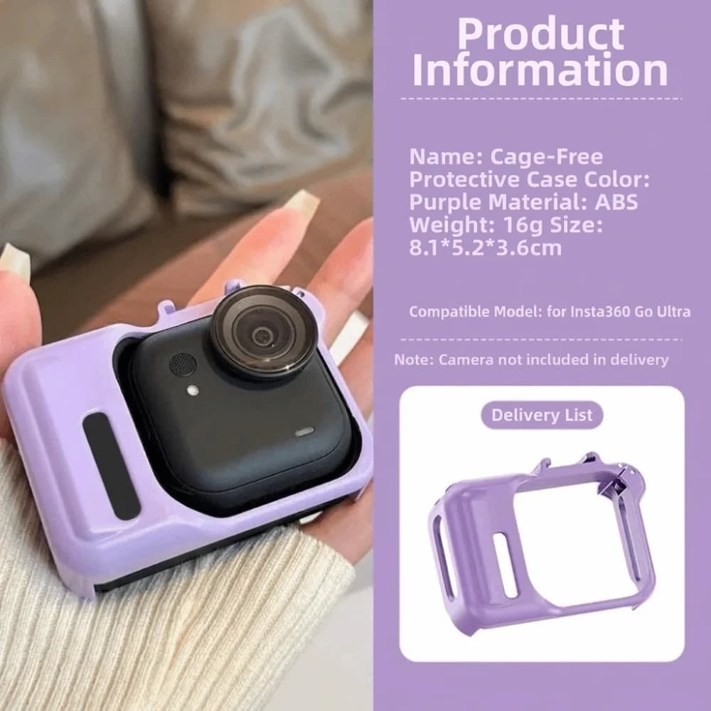 New Protective Protective Frame Durable Lightweight Protective Case Cage Camera Accessories for Insta360 GO Ultra Vlogging