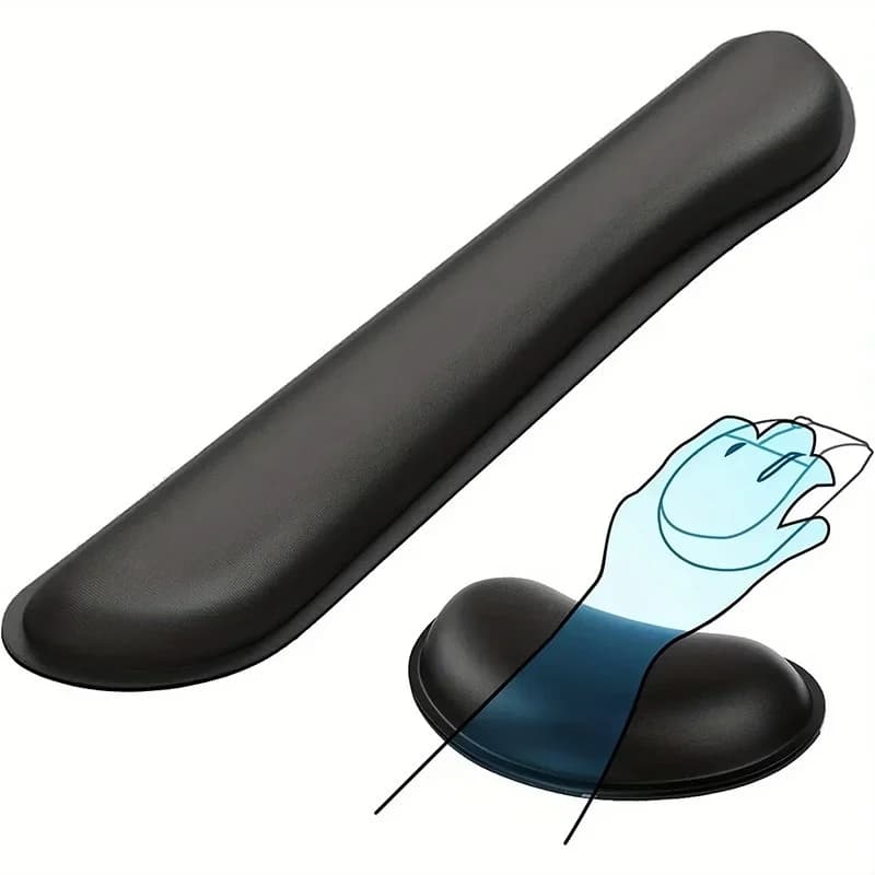 Poggiapolsi per Tastiera e Mouse in Memory Foam, Supporto Ergonomico per Mani e Polsi, Cuscino in Memory Foam per Ufficio, PC, Laptop