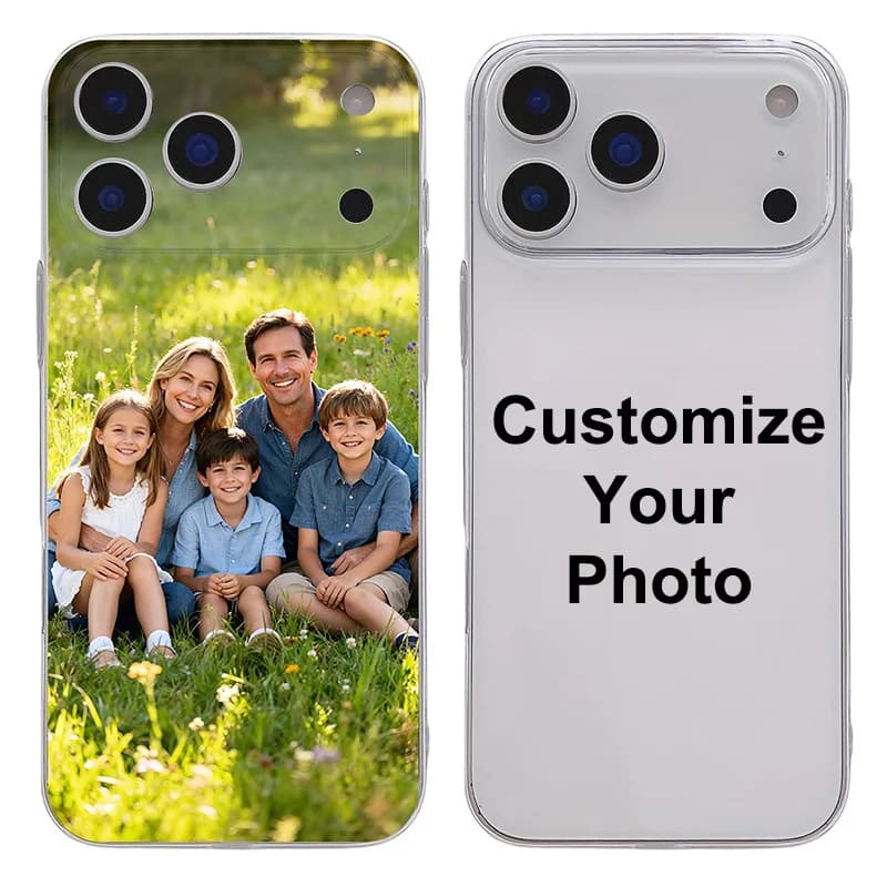 Cover Morbida Personalizzata Fai-da-te con Foto per iPhone 17 16 15 11 12 14 13 Pro Max Mini X XS XR 7 8 Plus SE 17E Air