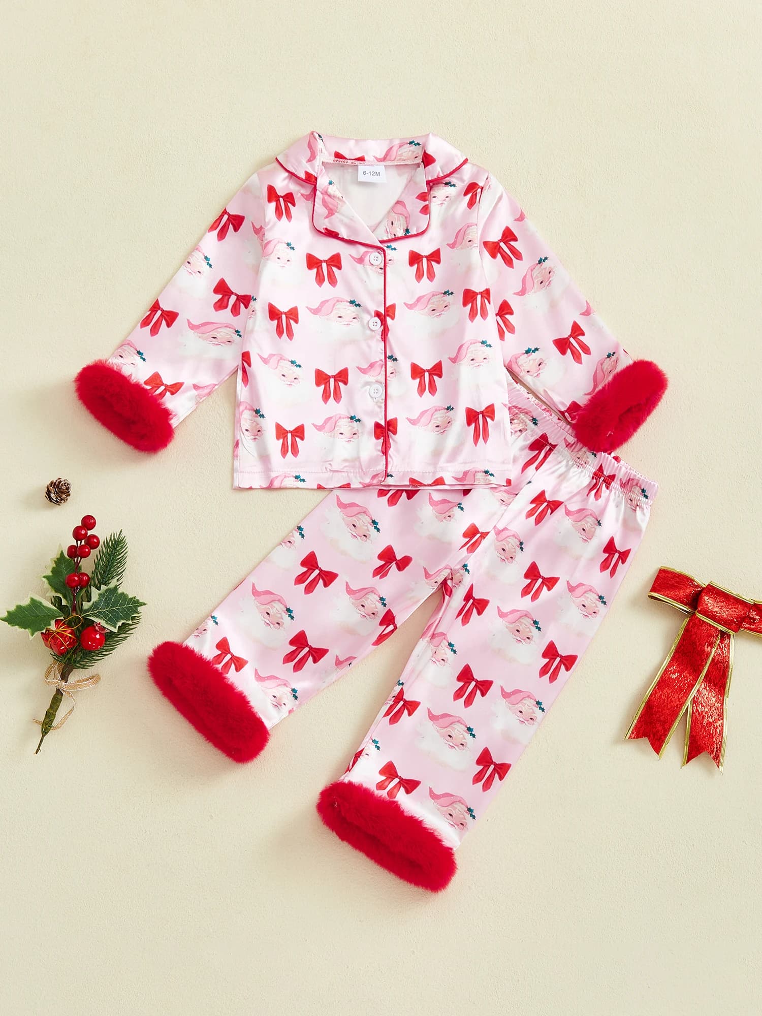 Pigiama natalizio per ragazze Set Camicie con stampa di renne Top Pantaloni lunghi 2 pezzi Pigiama da notte per bambini