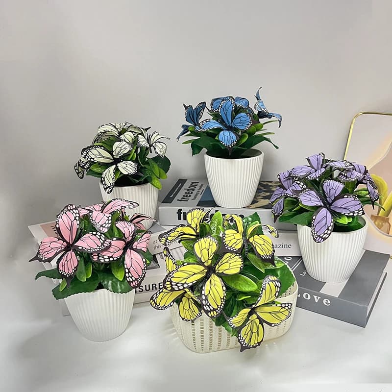 New artificial simulation flower butterfly orchid bonsai home, living room, flower wall, foyer decoration, potted plant ornament