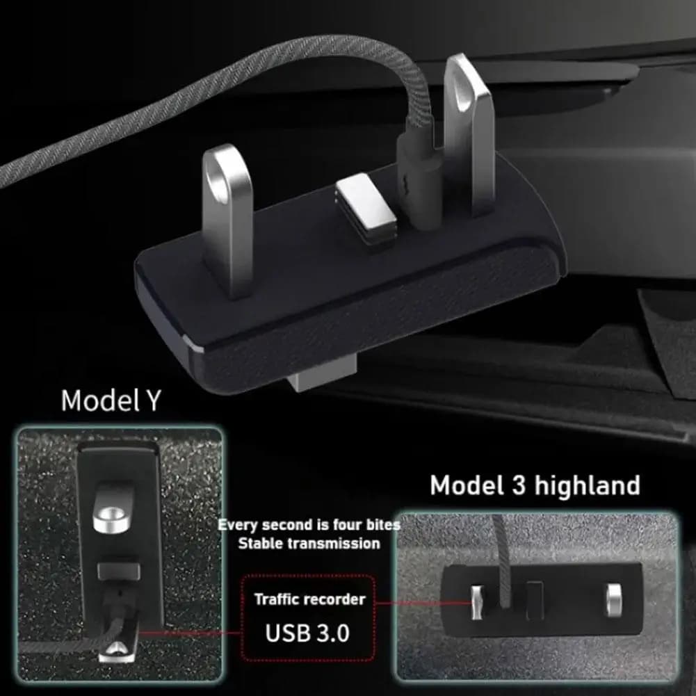 Docking Station per Auto Tesla Y 3+ Y Juniper, Hub USB con Porte, Caricatore USB 4-in-1, Estensore USB, Aggiornamento Trasferimento Dati Y3s2