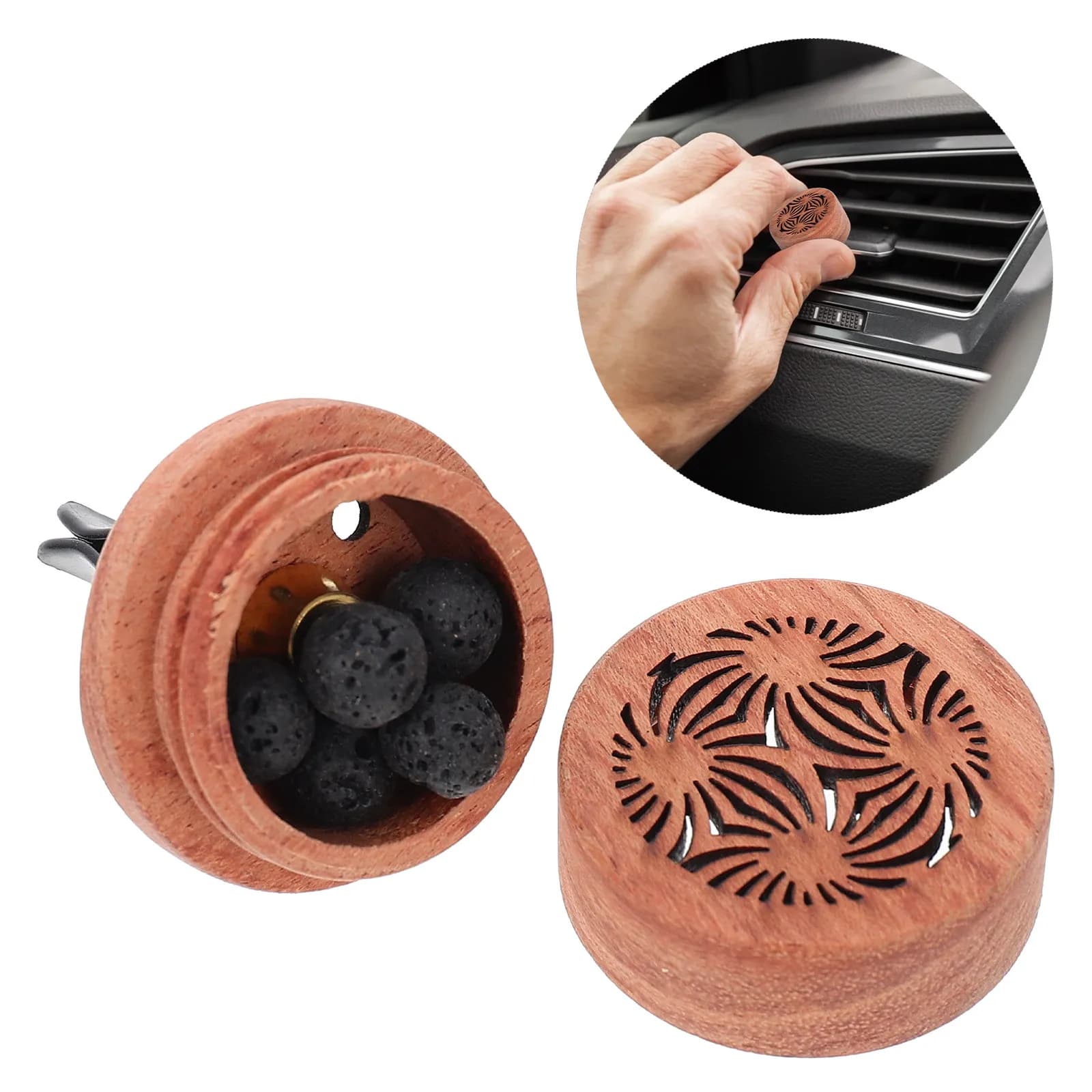 Diffusore per Auto in Legno di Palissandro, Deodorante per Interni Auto, Aromaterapia Rilassante, 1 Pezzo