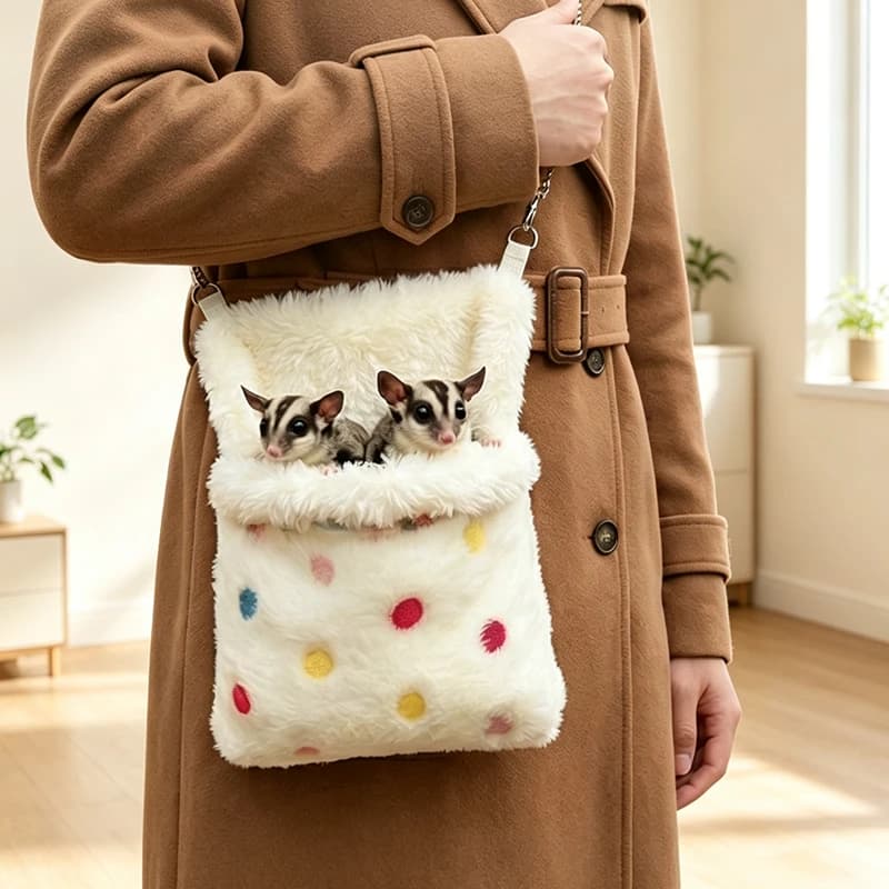 Sugar Glider Sleeping Pouch Hanging Bed for Small Pets Sleeping Pouch Bag Hamster Flannel Warm Nest Bed Outgoing Travel Bags