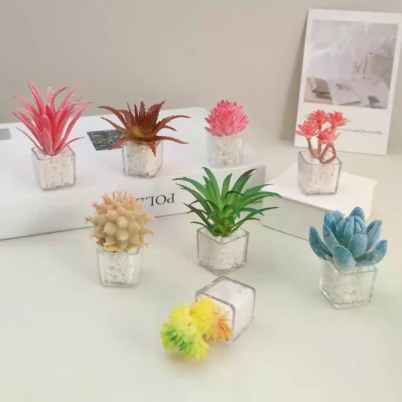 1/12 Dollhouse Simulation Plant Potted Model Miniature Fairy Garden Desktop Home Ornament Decoration Dollhouse Scene Photo Props