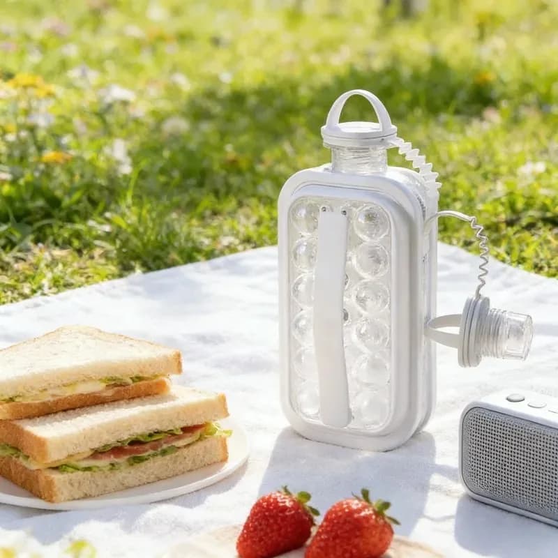 Stampo per Ghiaccio Multifunzione 2 in 1, Vassoio per Ghiaccio Estivo, Pratico Contenitore per Congelatore Domestico, Vassoio Refrigerante Portatile