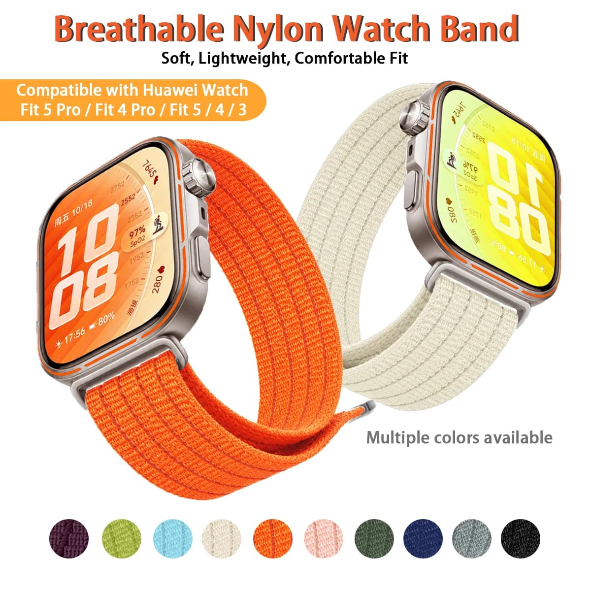 Soft Band For Huawei Watch Fit 5 Pro Fit 4 Pro Strap Breathable Sport Nylon Loop Bracelet Correa Huawei Watch Fit 5 4 3 Belt