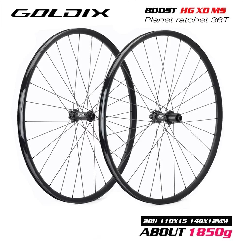 GOLDIX 29er Ruota Mountain Bike XC Ruota a cricchetto 36T BOOST Set di ruote HG XD MS Adatto per sistemi di trasmissione SHIMANO e SRAM