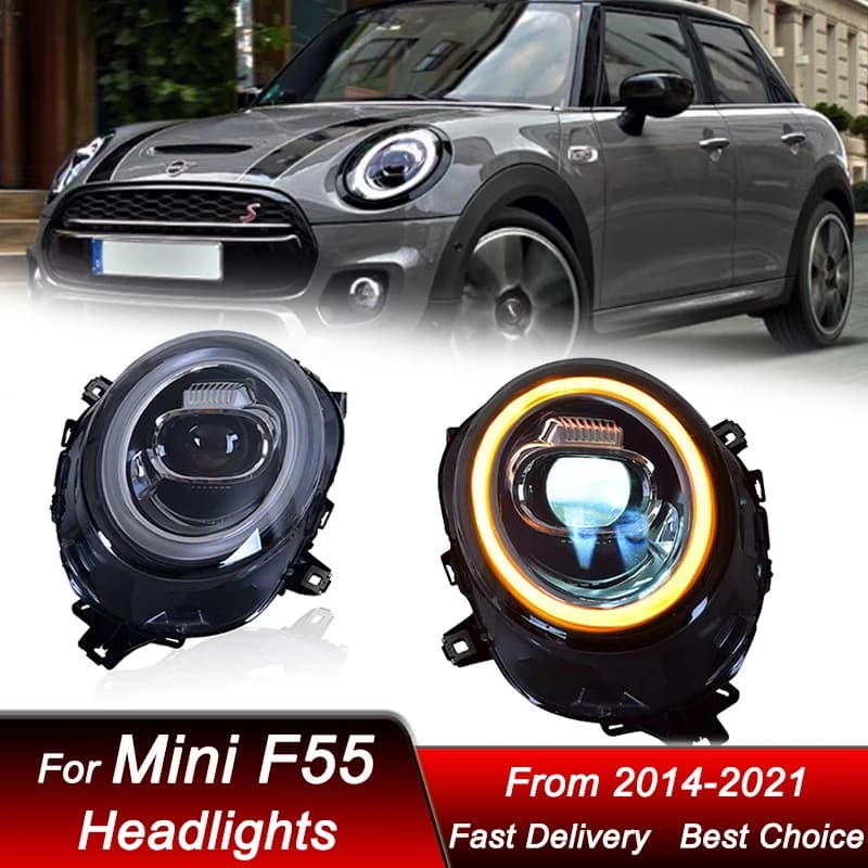 Fari per auto per BMW Mini F54 F55 F56 F57 2014-2021 completo LED Gruppo faro Aggiornamento Kit di accessori per lenti per proiettori alti