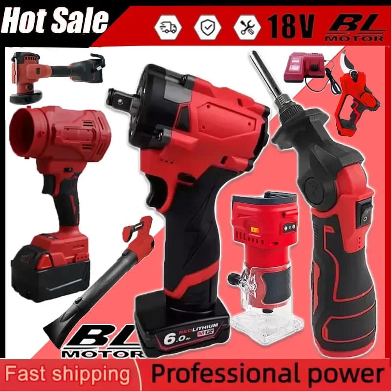 Pompa ad aria elettrica portatile senza fili Milwaukee per pneumatici auto e palloni, gonfiatore per pneumatici auto, trapano a percussione elettrico, batteria 18V