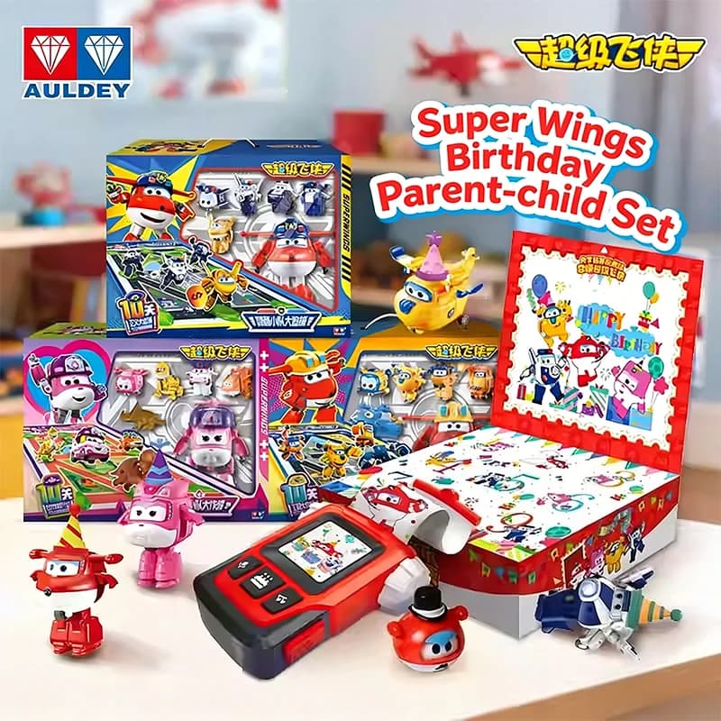 AULDEY Original Super Wings Jett Dizzy Paul Gioco da Tavolo Genitore-Figlio per Intrattenimento Familiare, Set Regalo Giocattolo per Feste di Compleanno