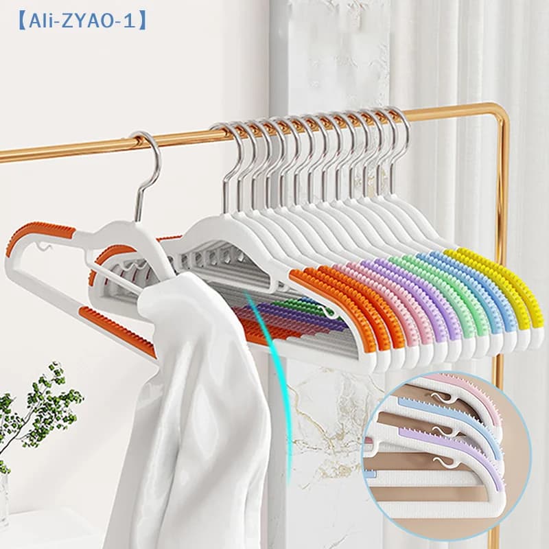 【ZYAO-1】10 Pezzi Ganci Appendiabiti in Plastica Antiscivolo e Anti-Impronta, Protezione Spalle, per Asciugare i Vestiti