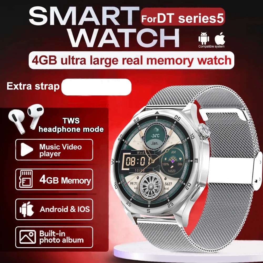 Nuovo Smart Watch Schermo AMOLED da 1.45 pollici Chiamata Bluetooth Pista GPS NFC Frequenza cardiaca Smart watch Uomo Donna Per GT Serie 5 Orologio