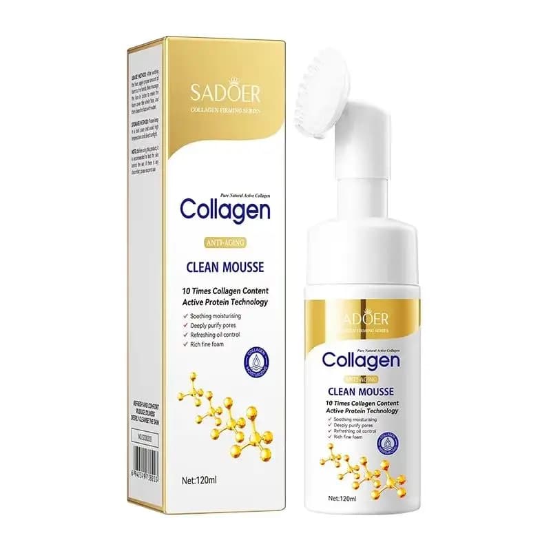 SADOER 1Pc Collagen Facial Cleanser Mousse - Moisturizing and firming face cleanser for skin care
