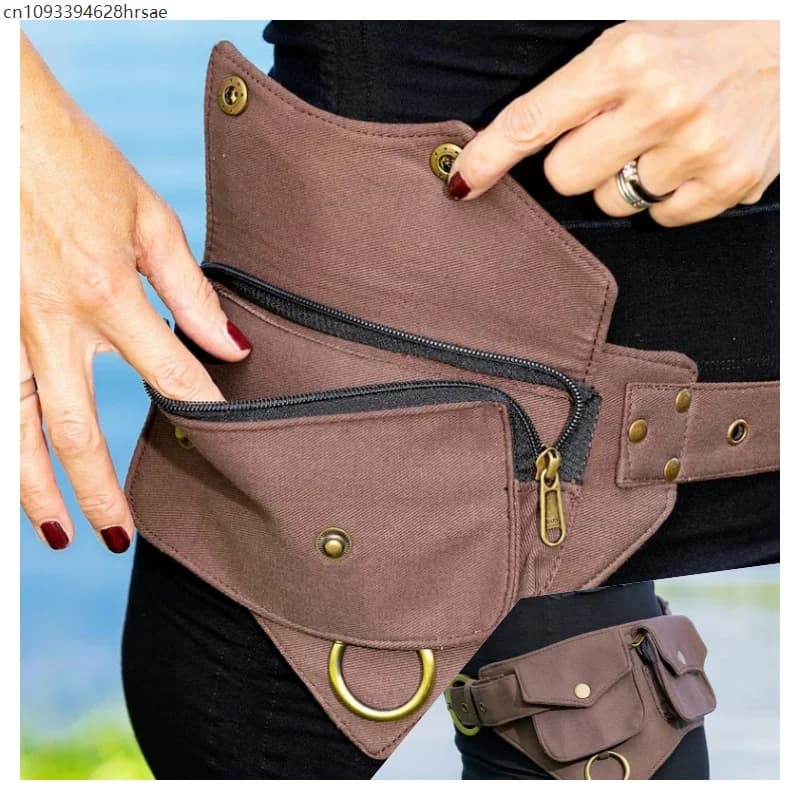 Marsupi medievali progettati per le donne Cintura sportiva da viaggio hip-hop o borsa stile Marsupio sportivo da strada per soldi