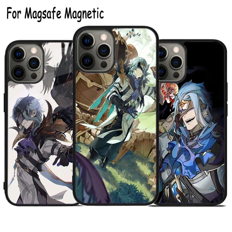 Custodia per telefono con ricarica wireless Anime Genshin IL DOTTORE per iPhone 17 Air 15 16 16e 14 13 11 12 Pro Max Plus Cover magnetica Magsafe