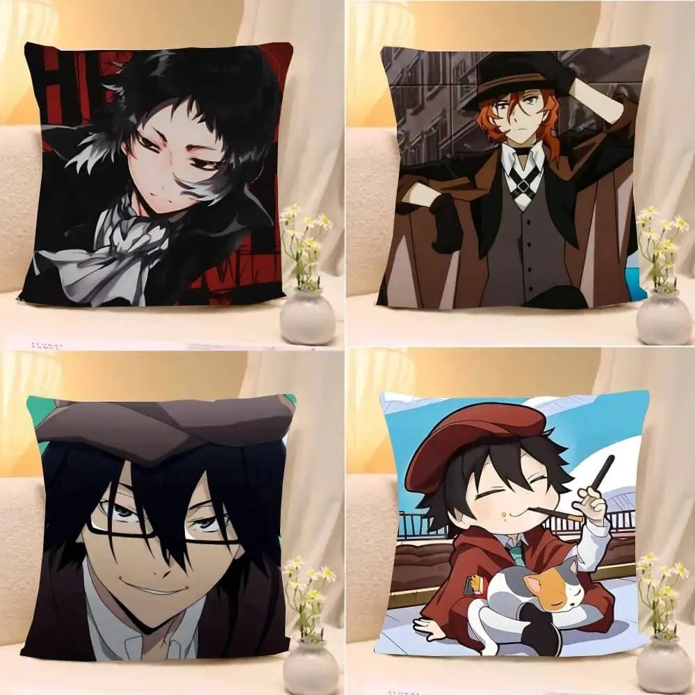 Anime-B-bungo Stray-Dogs-S Fodere per cuscini con motivo carino, adatte per divano, camera da letto, auto