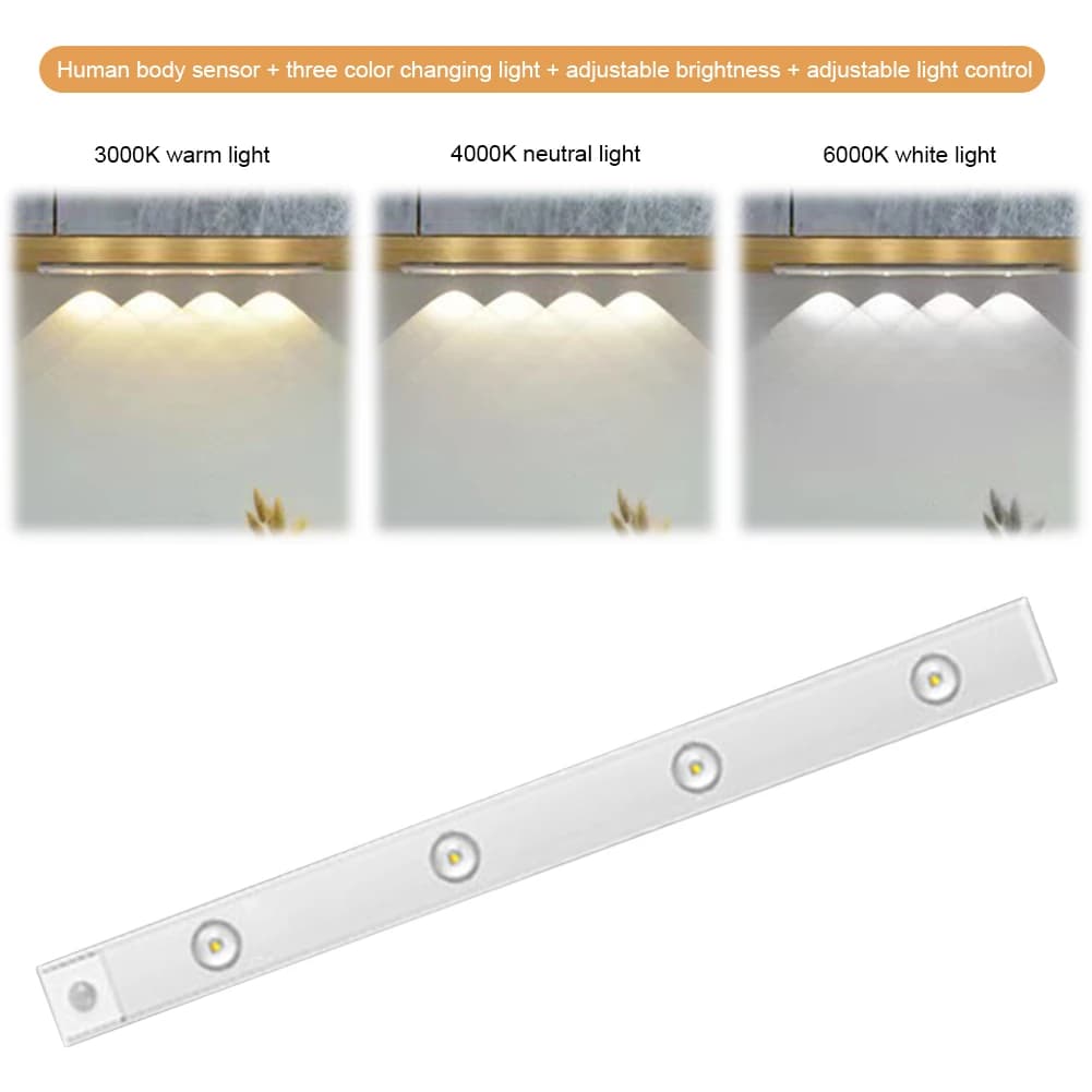 Under Cabinet Light LED Motion Sensor Light Rechargeable Closet Light Wireless Under Counter Light for Kitchen Bedroom
