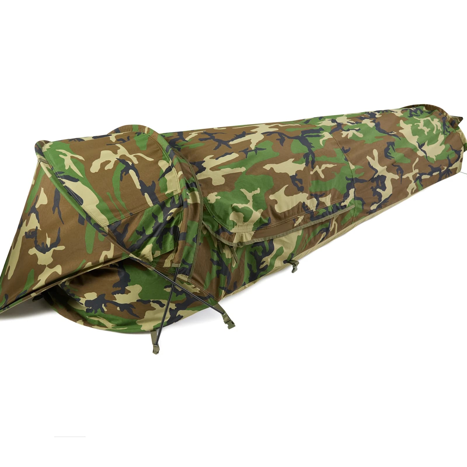 Tenda bivacco militare Hideaway Tenda monotolo compatta da campeggio leggera e impermeabile per escursioni con lo zaino in spalla-Woodland