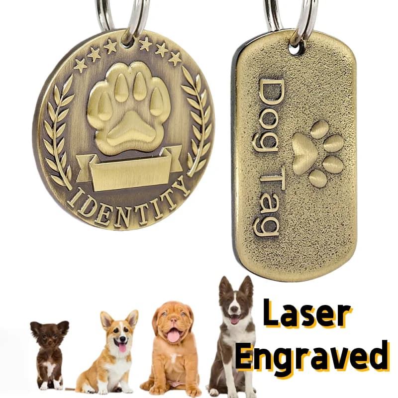Etichette identificative per animali domestici personalizzate gratuite realizzate in ottone incise al laser con nomi personalizzati Numeri di telefono Il miglior regalo per cani e gatti