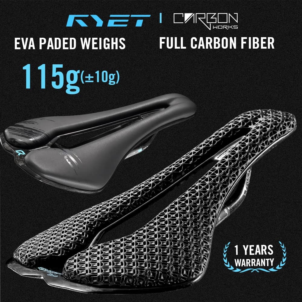 RYET Carbon Bike Saddle Super Light Road MTB Seat Parts 3D Racing 7x9mm Seat Bearing Cycling Bicycle Seat