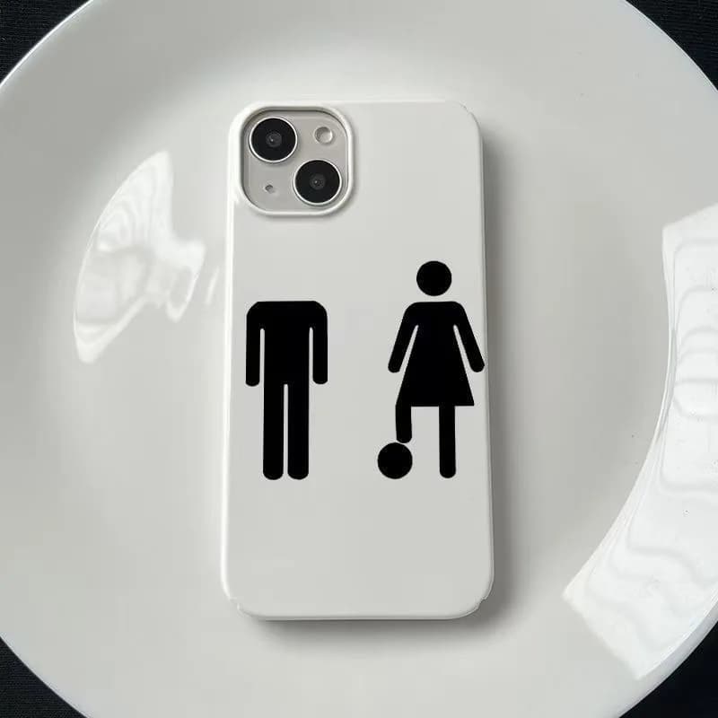 Minimalist Fun Designed Black Male and Female Symbols Pattern Phone Case for iPhone 17 16 15 14 11 12 13 Pro Max Plus Back Cover
