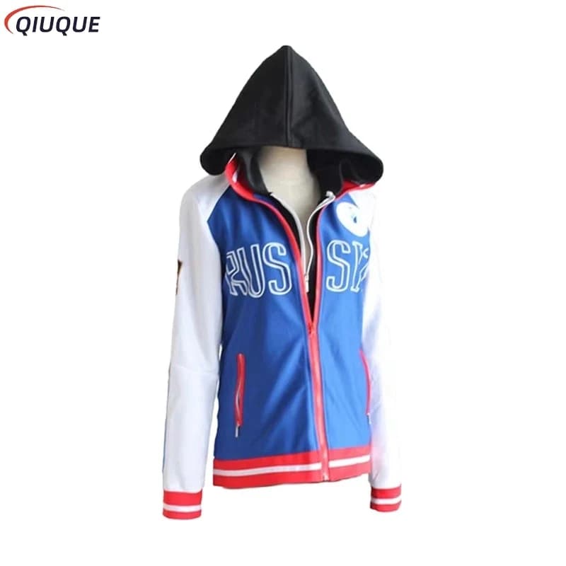 Cosplay di Yuri Plisetsky, Anime Hot YURI!! Costume Cosplay on ICE Yuri Giacca Blu Unisex Abbigliamento Sportivo Quotidiano Finto 2 Pezzi