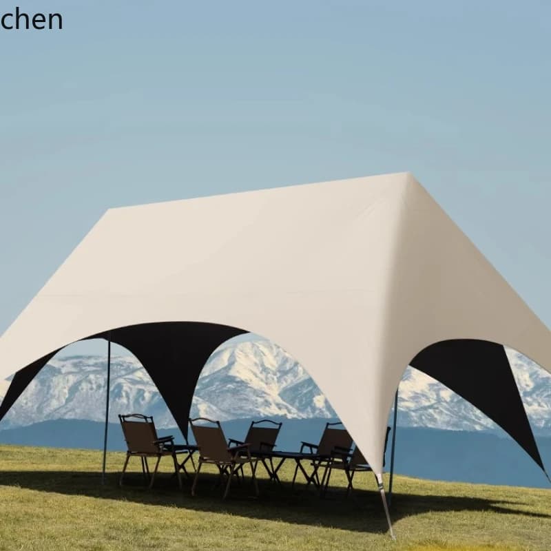 ZML tenda a baldacchino tavoli e sedie da esterno campeggio set da sei pezzi tenda parasole gratuita ad apertura rapida