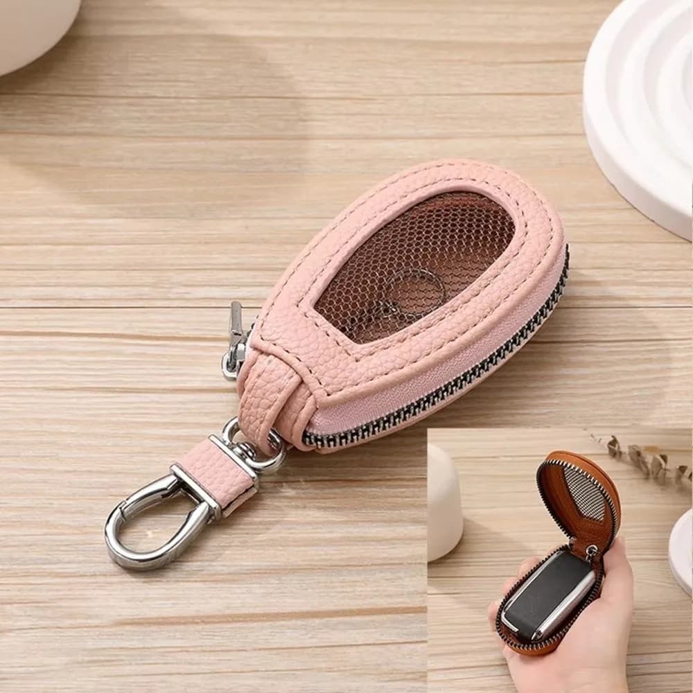 Borsa per chiavi per auto in rete trasparente con chiusura a cerniera, mini borsa portaoggetti, porta monete, portachiavi multifunzionale