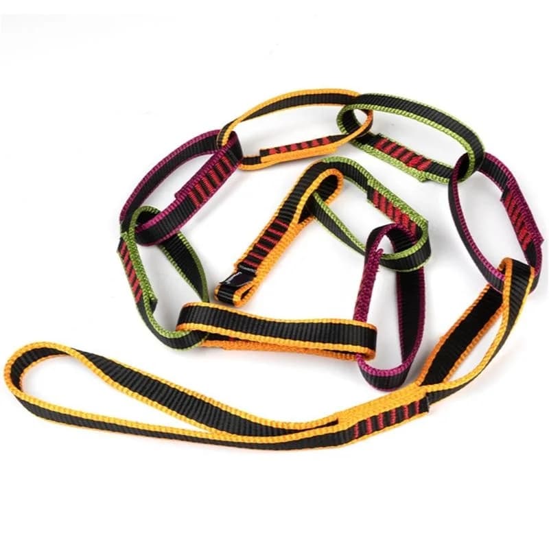 Attrezzatura per arrampicata all'aperto Downhill che forma anello Sling Catena a margherita Corda a margherita Catena a margherita in nylon Sistema di ancoraggio personale