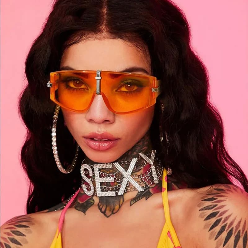 Women's Oversized Square Sunglasses Women's Luxury Eyewear / Man's Vintage Women's Glasses Retro Oculos De Sol