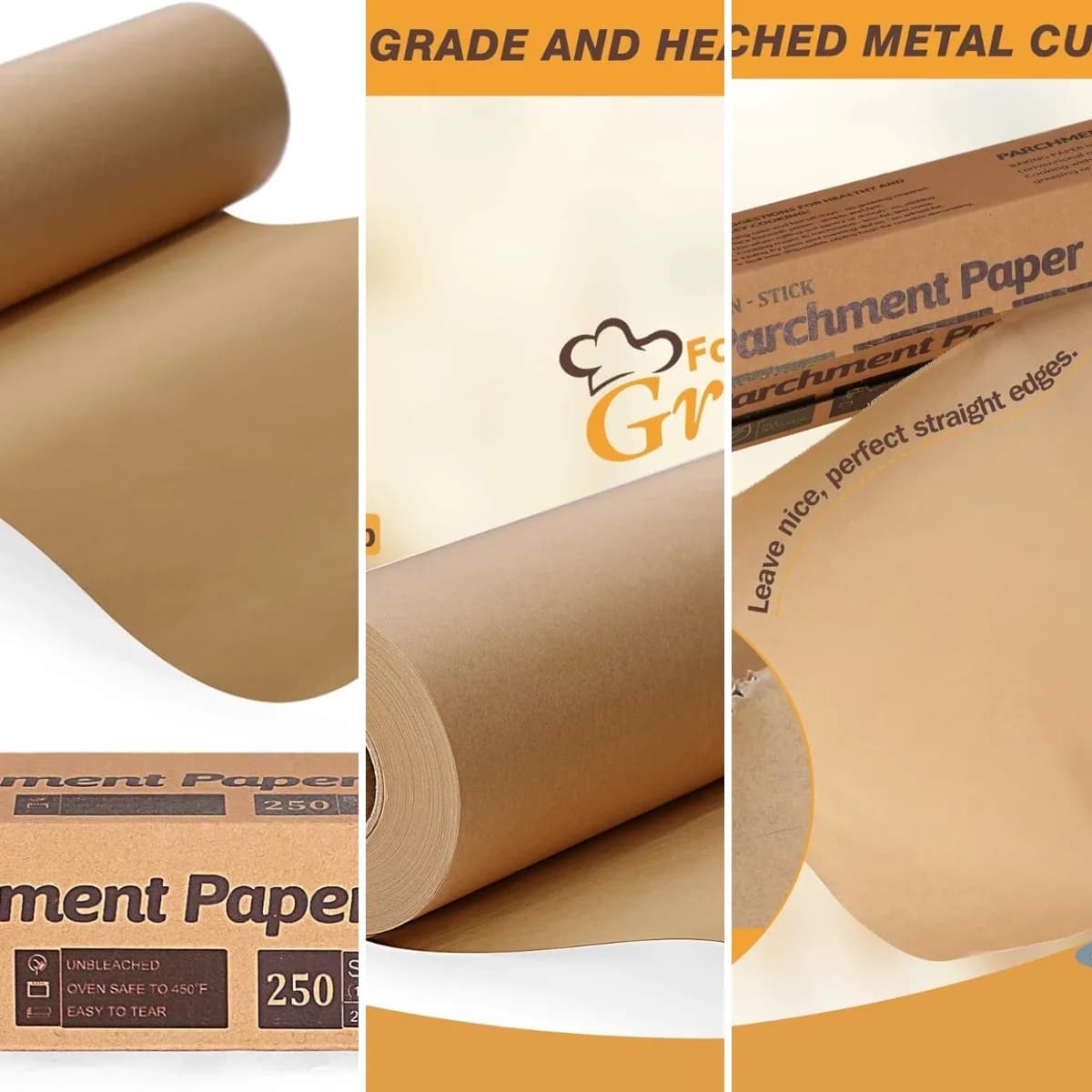 Unbleached 15 x 200 ft Parchment Baking Paper Roll - 250 Sq.Ft for Baking, Cooking, Grilling, Air Fryer and Steaming