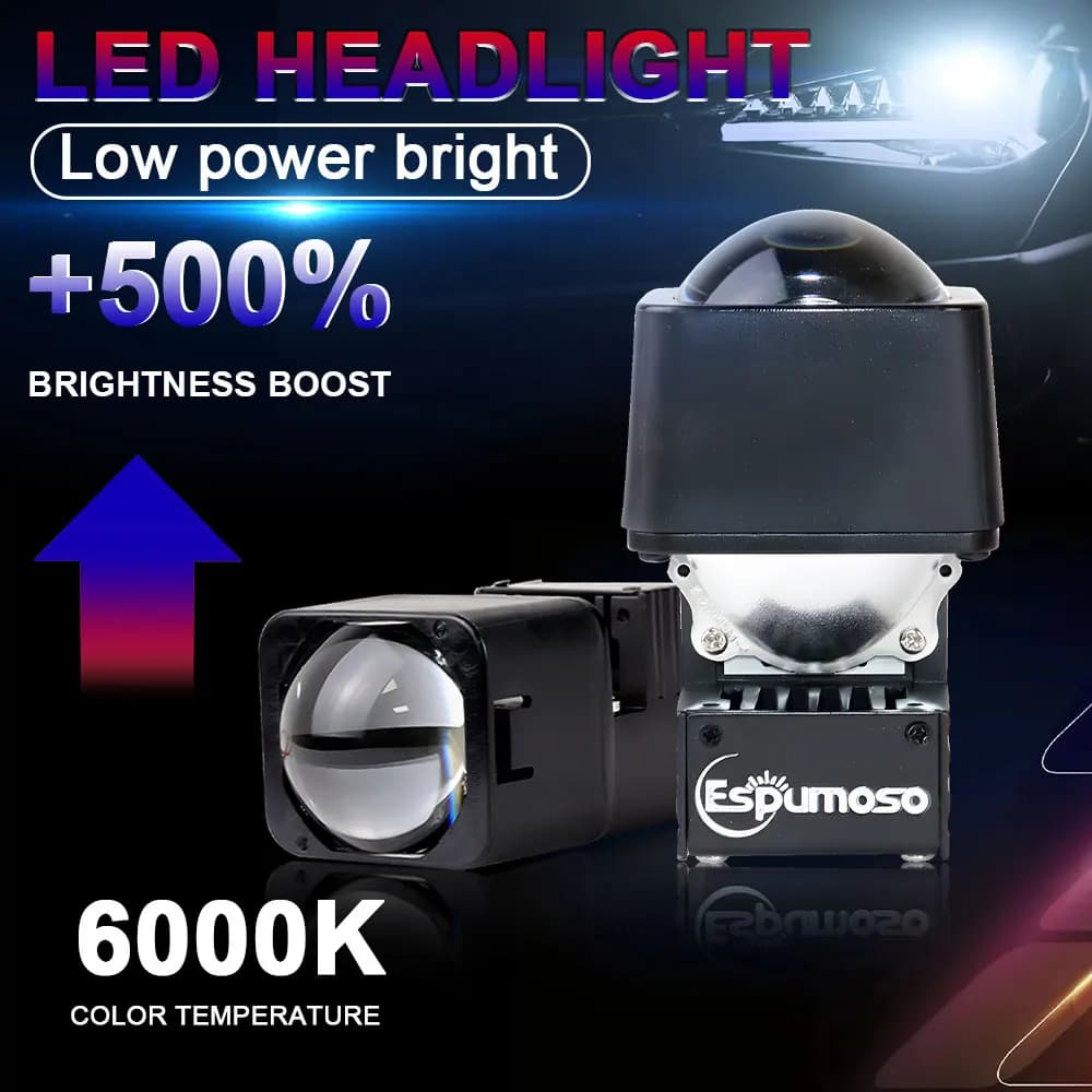 Proiettore Bi LED da 1,5 pollici Fascio alto e basso 6000K Mini lenti Fari Auto Moto Faro Retrofit Matrix LED Lente Fendinebbia