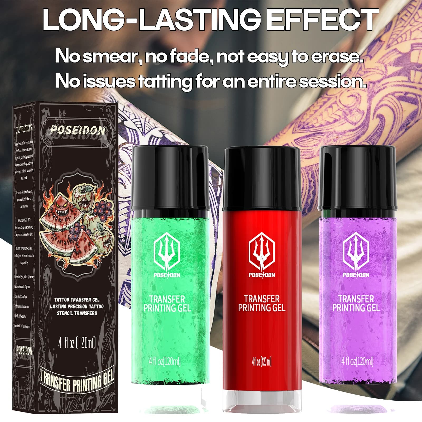 Fruit Scent 120ML POSEIDON Tattoo Stencil Gel Professional Tattoo Accessories For Tattoo Transfer Paper Hot Tattoo Stencil Gel