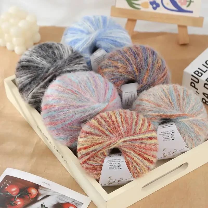 50g Gradient Mohair Soft Yarn DIY Crochet Hand Knitting Yarn Segment Dyed Wool Yarn For Baby Sweater Hat Scarf