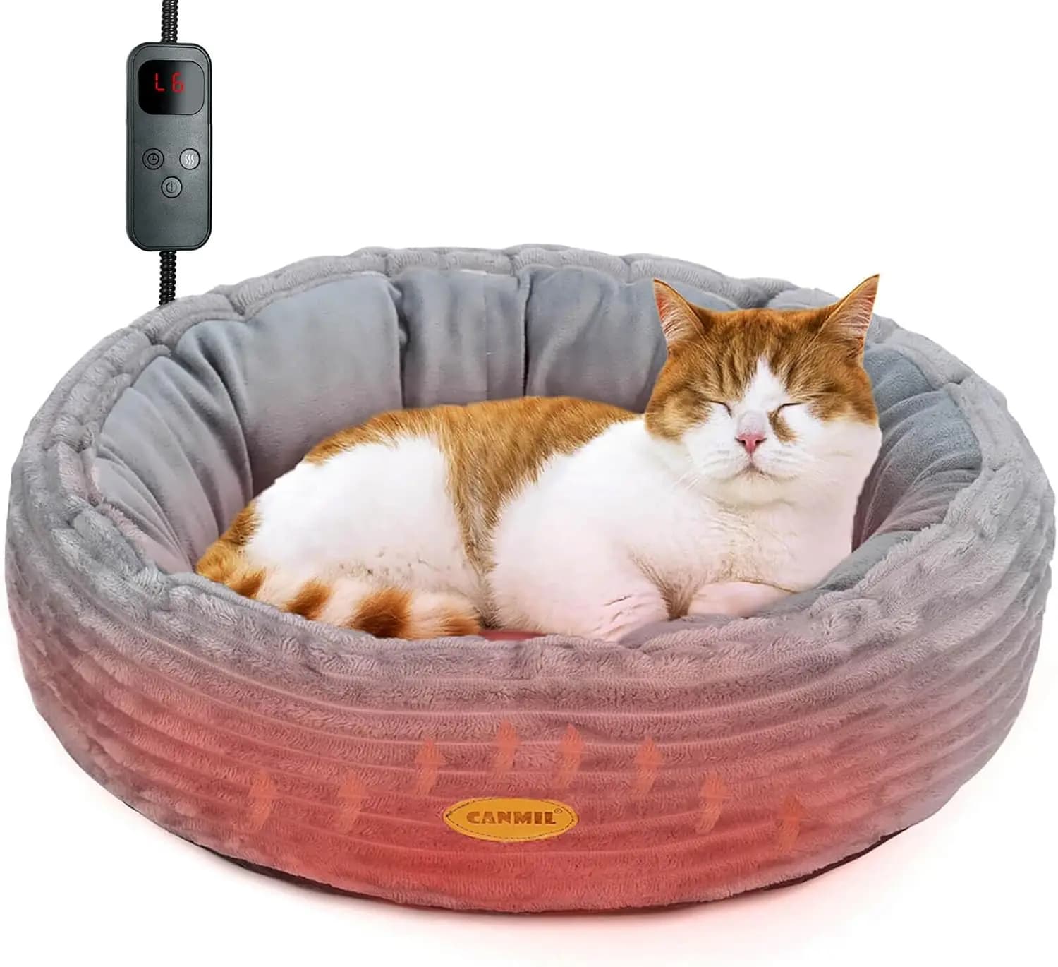 Cuccia Riscaldata per Gatti da Interno, Letto Elettrico Riscaldato per Gatti e Cani di Piccola Taglia da 20'', Lavabile e Calmante
