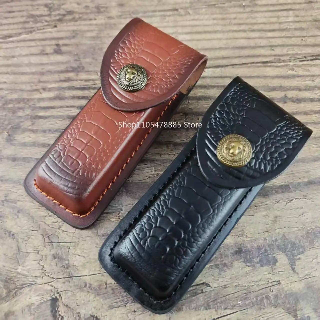 1PC Knife Sheath Pocket Folding Knife Tool Belt Loop Case Holder Pounch Multifunctional Knife Sheath Leather Cover