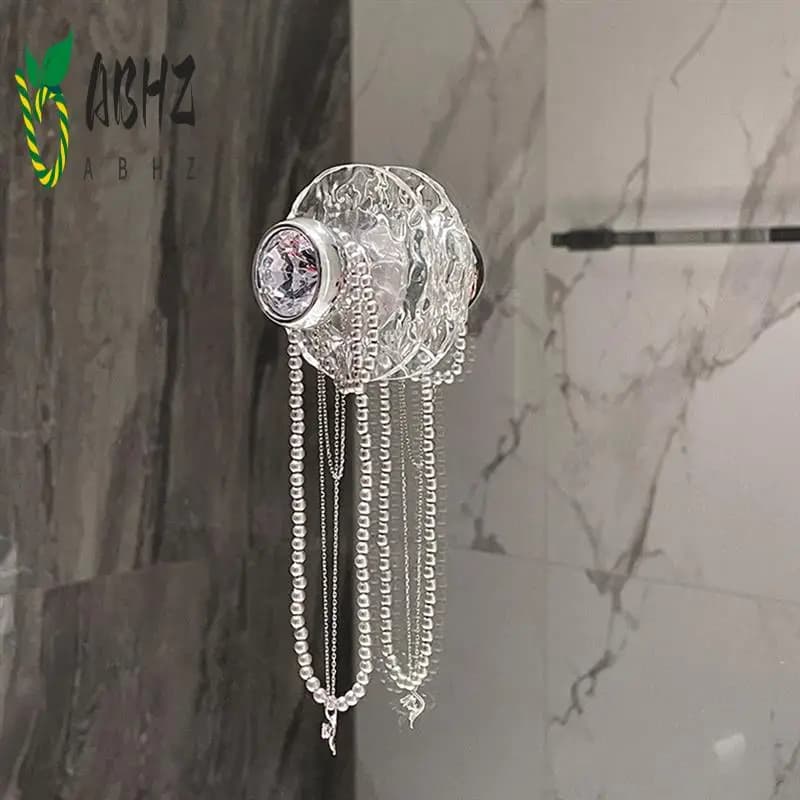 ABHZ-5 pieces acrylic bathroom crystal transparent hook wall coat hangers handle for door towel key hook to store jewelry