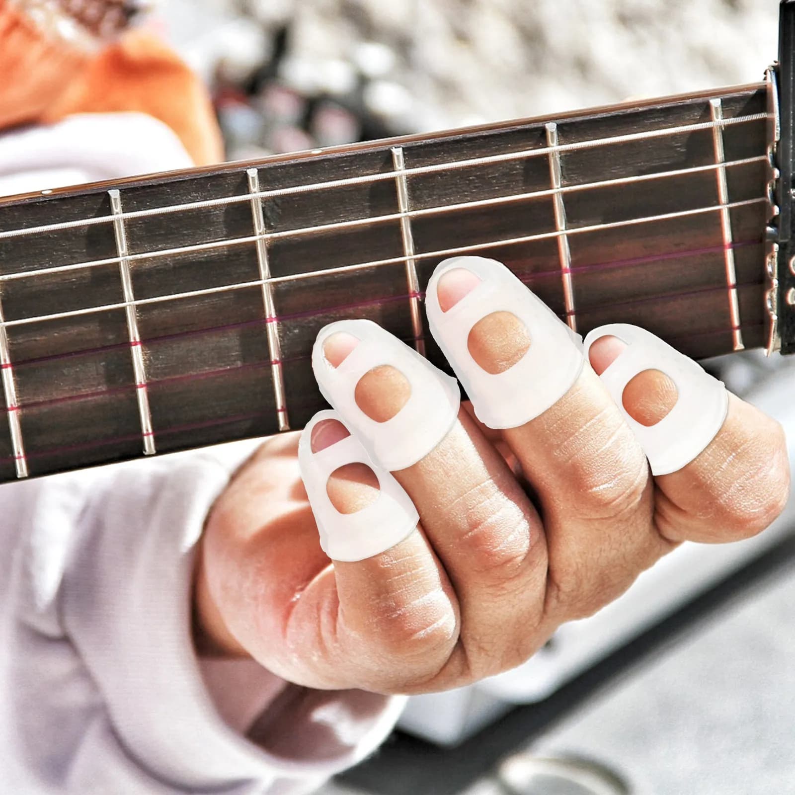 40 Pezzi Protezioni Morbide in Silicone Lucidato per Dita, Protezioni per Dita per Chitarra e Ukulele, per Pratica e Protezione Generale